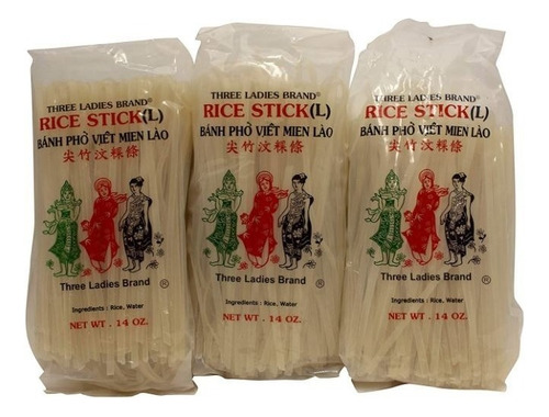 Thriee Ladies Fideo De Arroz Vietnam Rice Stick 397g L-large