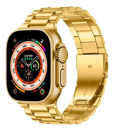 Reloj Inteligente Ultra Dorado Y Plateado + 3 Correas 