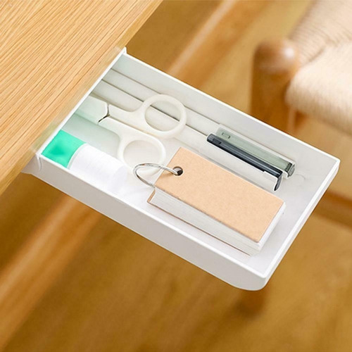 Imagen 5 de 8 de Cajon Secreto Autoadhesivo Escritorio Organizador Blanco