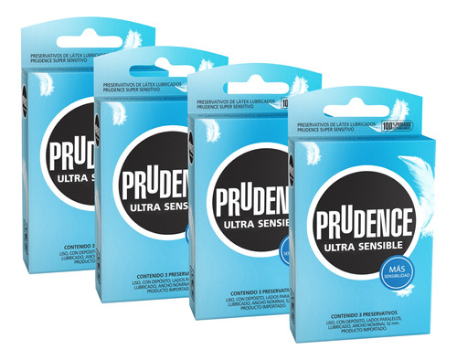 Preservativo Prudence Ultra Sensible Pack 4 Cajas (12 Unid)
