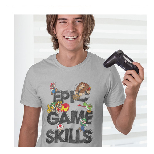 Playera De Hombre Mario Bros Epic Game Original Nintendo