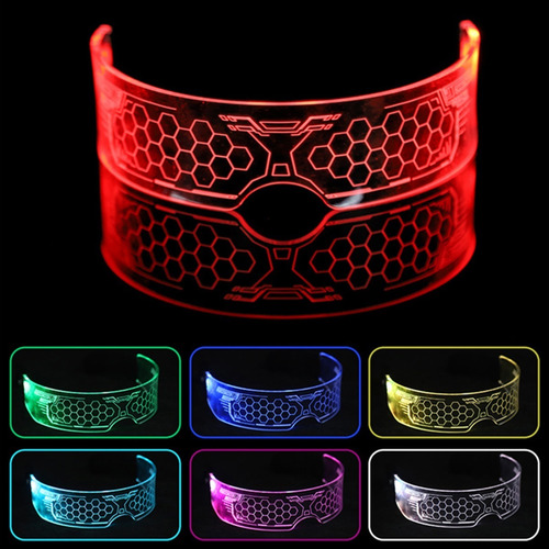 Gafas Led Visor - 7 Colores,12 Modos Gafas De Sol Futuristas