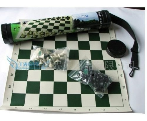 Juego Tablero De Ajedrez Enrollable Portátil Viajero 34cm