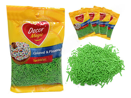 Grana Sticks Para Cupcakes Verde Manzana 10u X45grs