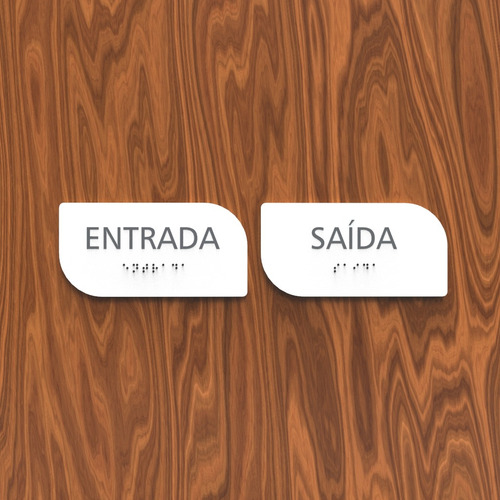 Placa De Entrada Ou Saída De Acrílico Com Braille