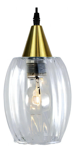 Lustre Pendente Taschibra Badih Pp Transparente Ouro