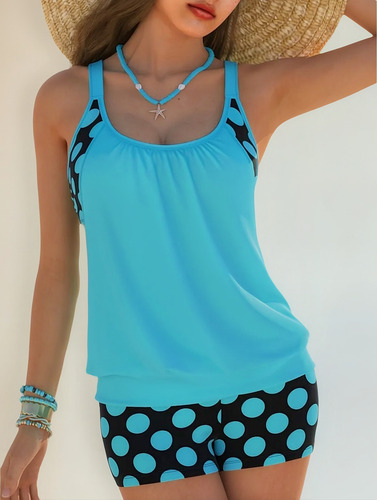 Traje De Baño Dama 2 Piezas Bañador Tankini Playa Para Mujer