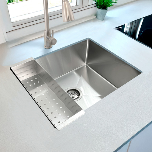 Cuba Inox Gourmet 50cm x 40Cm Quadrada Com Cesto Escorredor Cuba De Embutir Bancada Pia Cozinha Aço Inoxidável 304 Dona D.cor