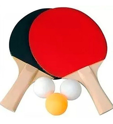 Set de 2 raquetas de ping pong con 3 pelotas