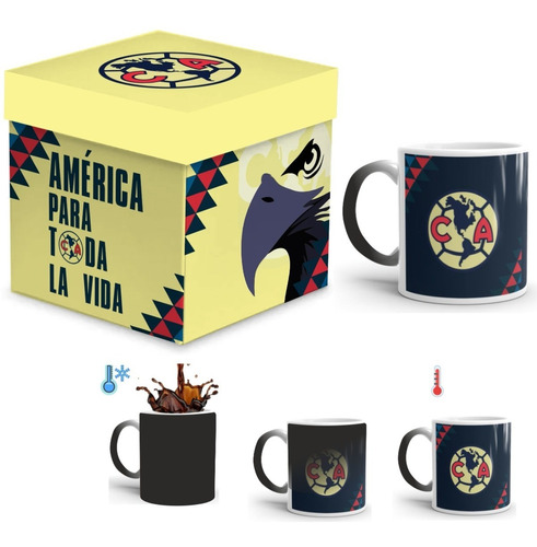 Club América Taza Mágica Fútbol Con Caja De Madera 