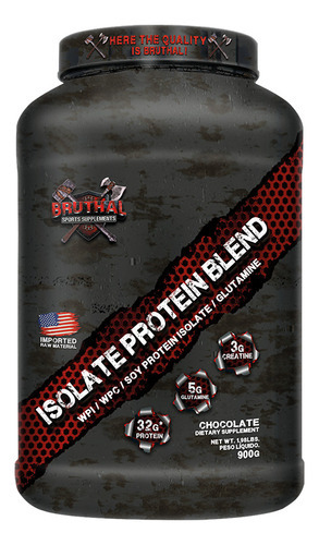 Whey Protein Isolate Blend 900g - Bruthal Sports Sabor Chocolate