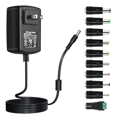 Adaptador De Alimentacin 12v 2a Con 10 Tips - Pack Universal