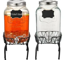 Comprar 2 Dispensadores De Bebidas De Vidrio Con Soporte Y Grifo De 