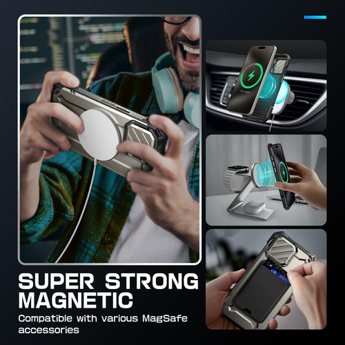 Supcase Para iPhone 15 Pro Max Case Com Capa E Suporte Da Câ