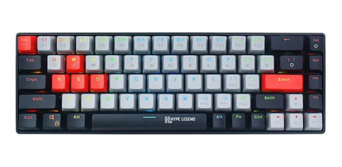 Teclado Hype Legend Rebel Up 65% Outemu Red Rgb