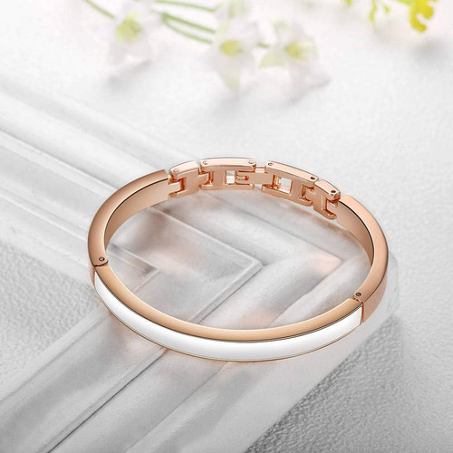 Reloj De Pulsera Analógico Para Mujer Con Bangle Rosa Oro