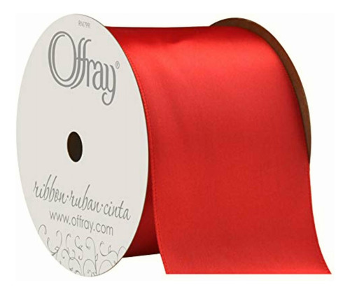 Offray Single Face Satin Craft Ribbon, 2 1/4-inch X 9-feet,