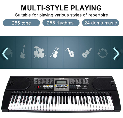 Piano Digital Portátil De 61 Teclas Para Principiantes Piano De Teclado De 61 Teclas