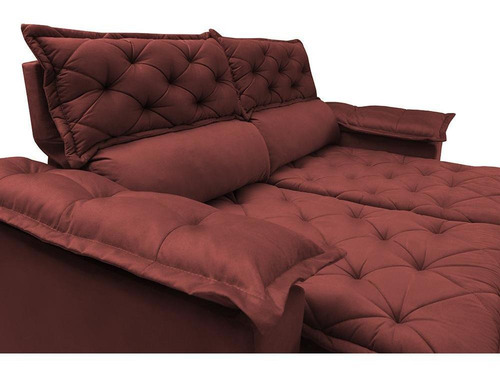 Sofá Retrátil E Reclinável Cama Inbox Compact 1,50m Vermelho
