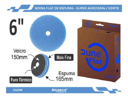 Boina Espuma Flat Super Corte Azul 6  Dune Com Furo Alcance