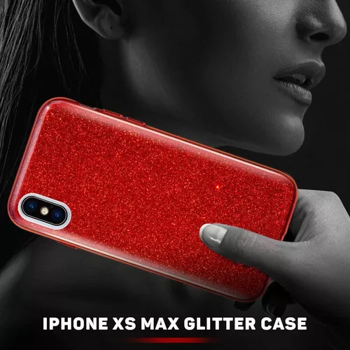 MATEPROX - Carcasa de cristal para iPhone Xs Max, delgada, con brillos,  para mujer, de 6,5 in, Dorado