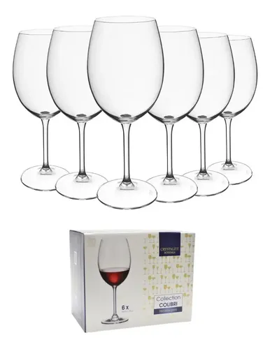 Jogo 6 Taças  Cristal Titanium Vinho Tinto 580ml