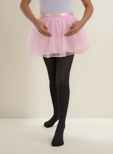 Malla Niñas Ballet Libra Medias Completa Con Pies- Tan Negro 4-6