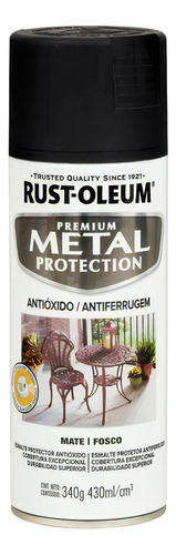 Pintura Aerosol Antióxido Metal Protection 340 Gr Rust Oleum Color Negro Mate