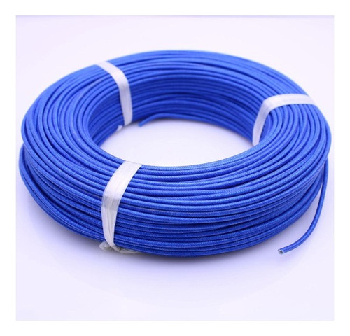 Cable Alta Temperatura Amianto, Silicone N° 16 Color Azul.