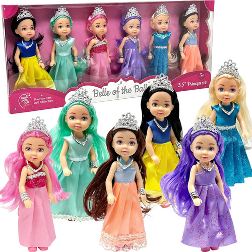 Set De Muñecos Pequeños Con Minimuñecas De Princesa Para Niñ