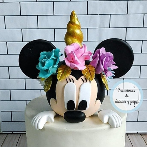 Minnie Unicornio Adorno De Torta