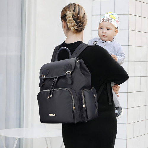 Hafmall mochila para pañales impermeável 1 unidad preto