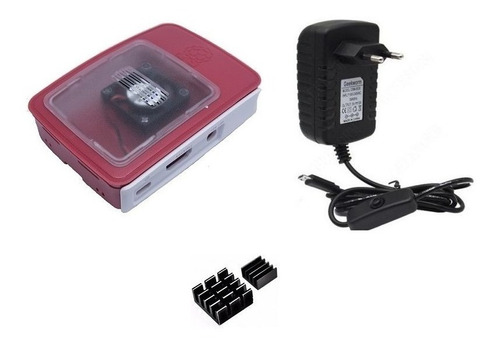 Kit  Acessórios P/ Raspberry Pi 3 - Case Official Cooler 12x