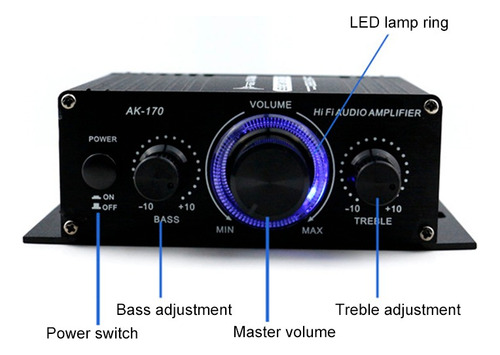 Ak170 - Mini Amplificador De Potencia De Audio (12 V)