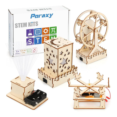 Kits Stem 4 En 1, Kits De Ciencia De Construccin De Madera,