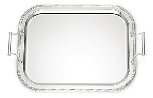 Bandeja Plateada Rectangular De Reed & Barton Con Manijas, 1