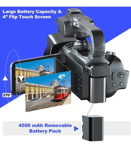 Acuvar Cámara De Video 4k 64mp Con Enfoque Automático Para V