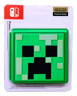 Estuche Portajuegos Minecraft Verde Nintendo Switch