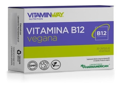 Vitamina B12 Vegana - Vitamin Way X 20 Caps, Pack X 6 Cajas