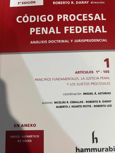Código Procesal Penal Federal 2 Tomos - Daray, Roberto R.
