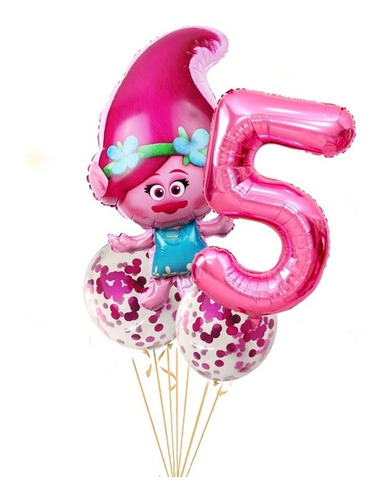 Troll Poppy  Globos Kit X 4 Globos