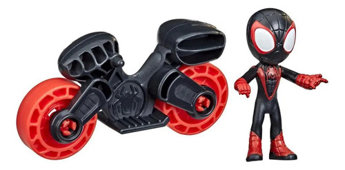 Hasbro Figura Heroes Spidey Spiderman Con Moto Negro Lelab