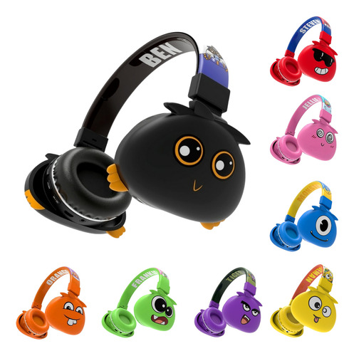 Fone De Ouvido Headphone Sem Fio Jellie Monsters Lc868 Xtrad Cor Verde