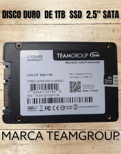 Disco Duro Interno Solido Ssd 1tb 2.5¨ Sata Nuevo Sellado
