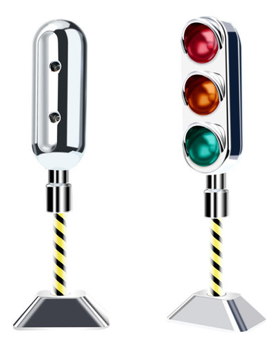 2 Mini Dc12v 3 Led Luz De Tráfico Escena De Señal De
