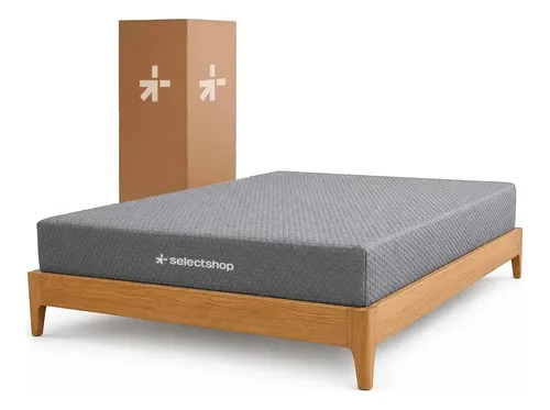 Colchón Matrimonial Memory Foam 190 X 18 X 135cm Espuma Ergonómico Firme Ortopédico Selectshop Color Gris