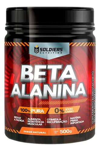 Beta Alanina Pura 500g Soldiers Nutrition Treino Performance Forç...