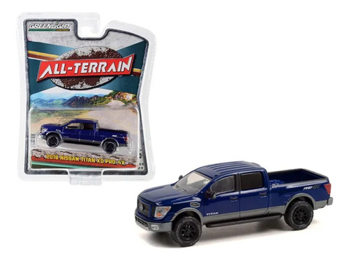 Nissan Titan Xd Pro 4x 2018 Azul Greenlight 1/64 