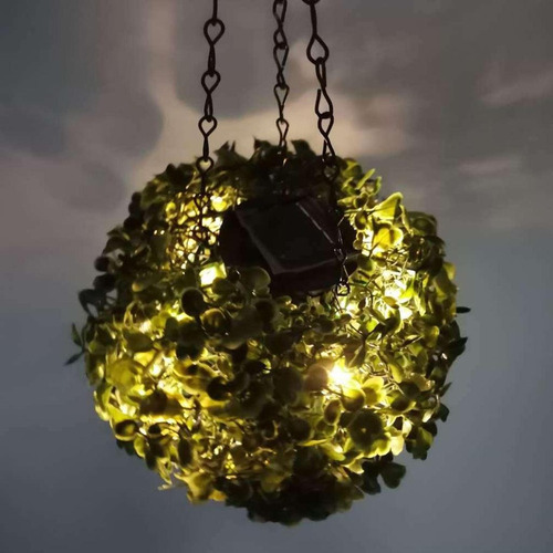 A*gift 2pcs Bola De Hierba Solar Led Luz Colgante Jardín Ala