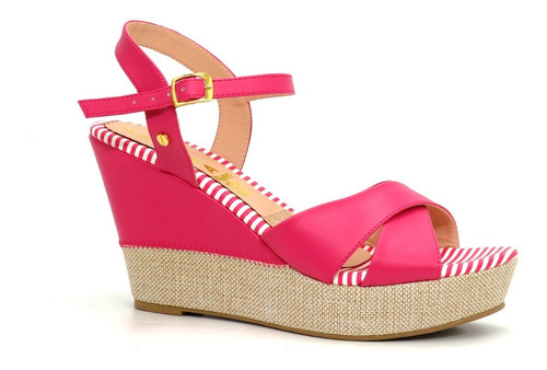 Sandalia Casual De Mujer Is22-72 Fucsia.